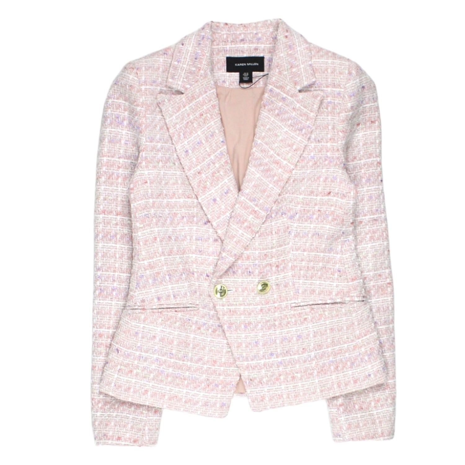 Karen Millen Blush Sparkle Tweed Blazer