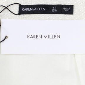 Karen Millen Ivory Textured Boucle Skirt