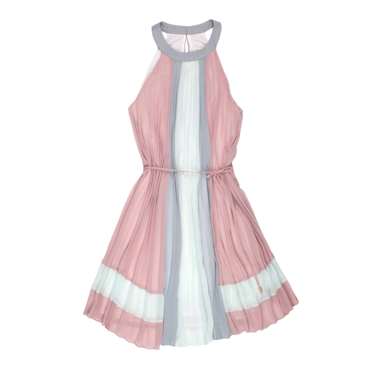 Ted Baker Pink Contrast Panelling Pleated Dress