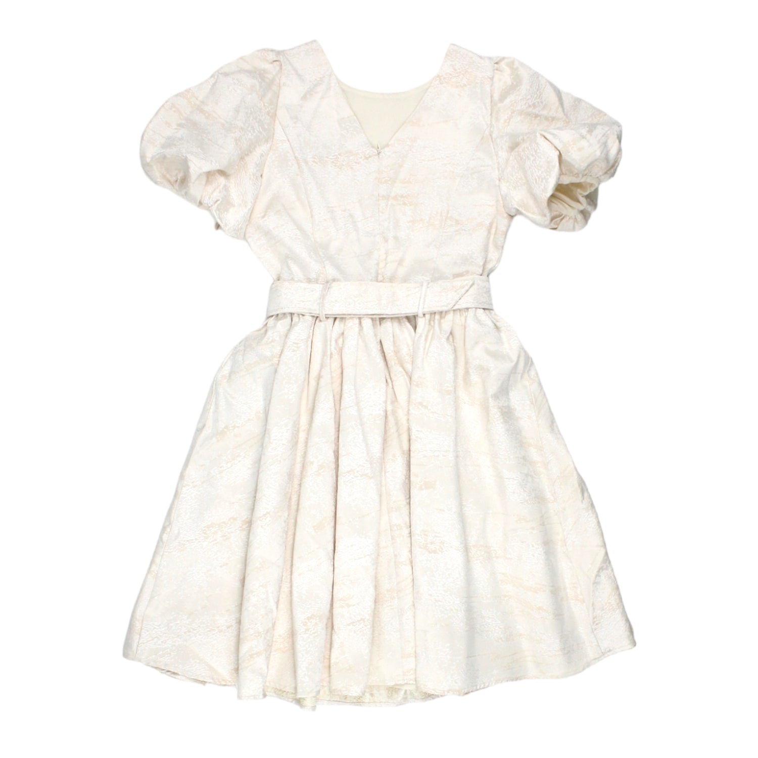 Coast Cream Fit & Flare Jacquard Dress