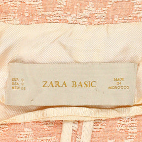 Zara Pink Tweed Effect Cardigan Jacket
