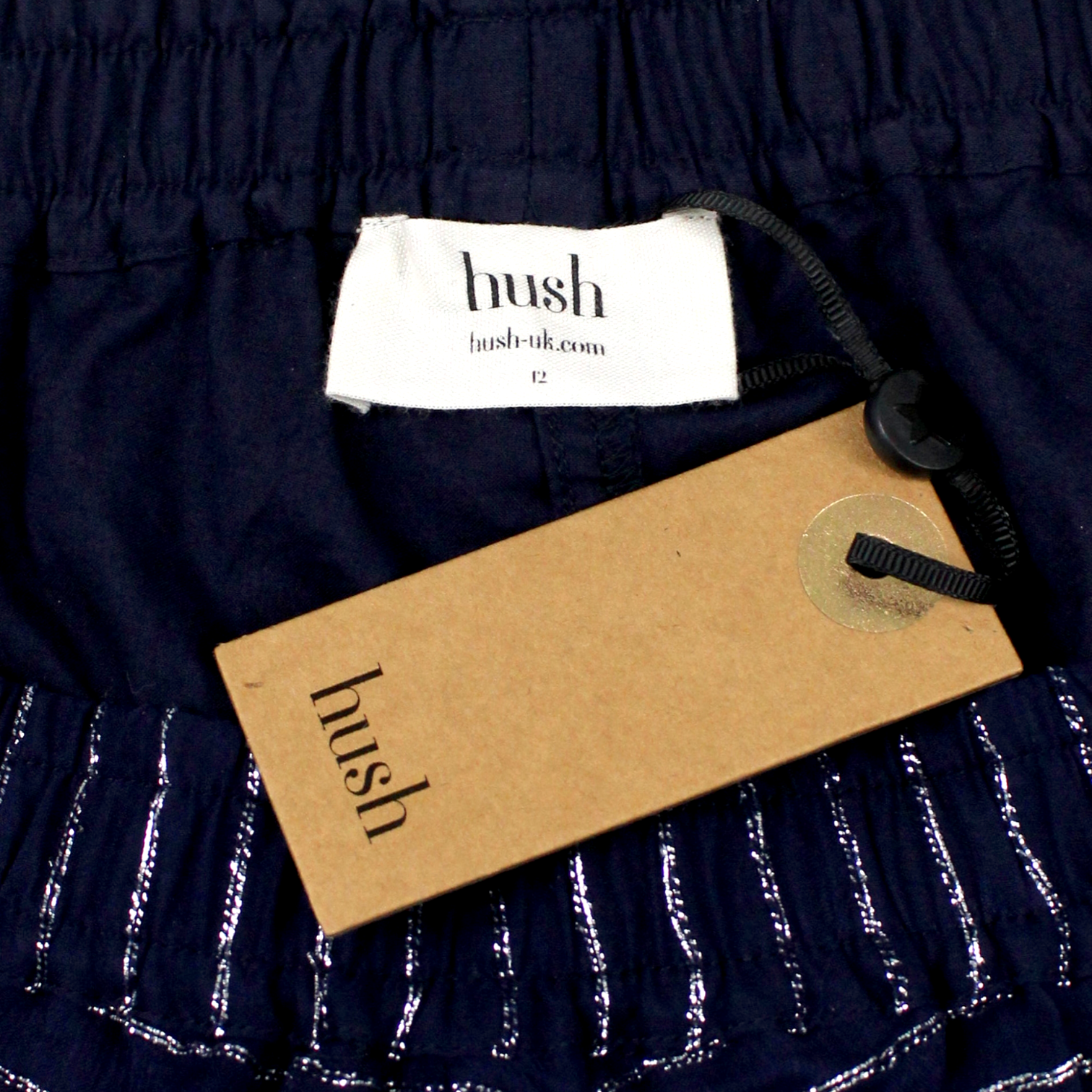 Hush Navy/Silver Dallas Lurex Skirt