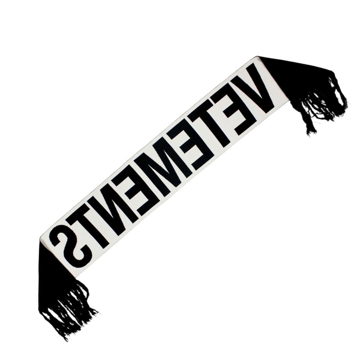 Vetements Black & Cream Logo Scarf