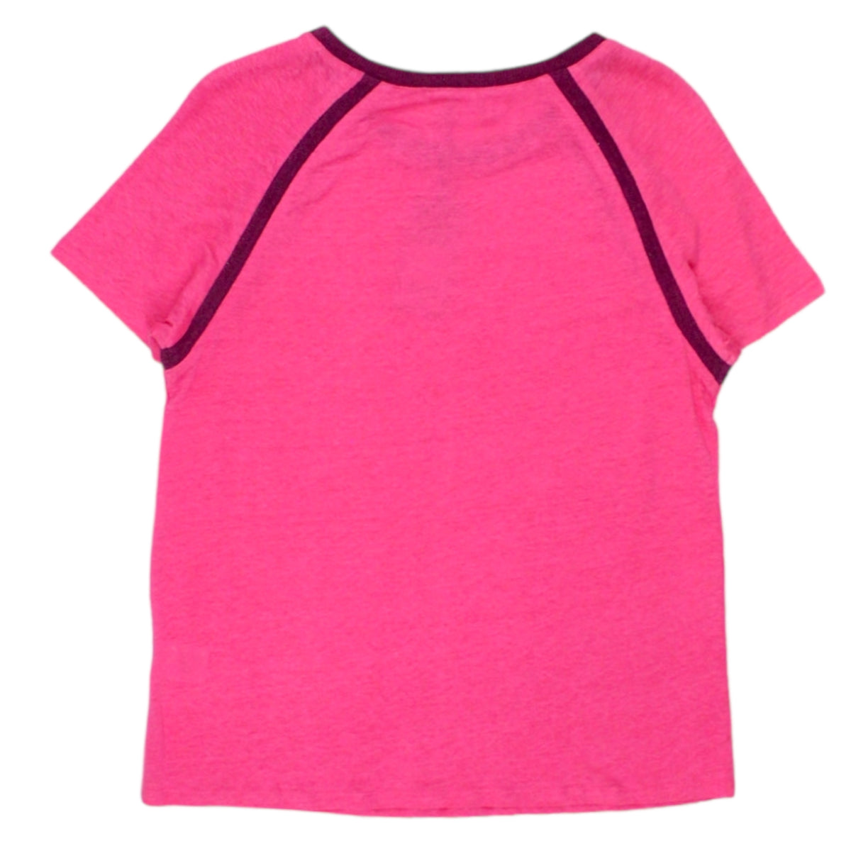 Hush Pink/Beaujolais Contrast Trim Linen Tee