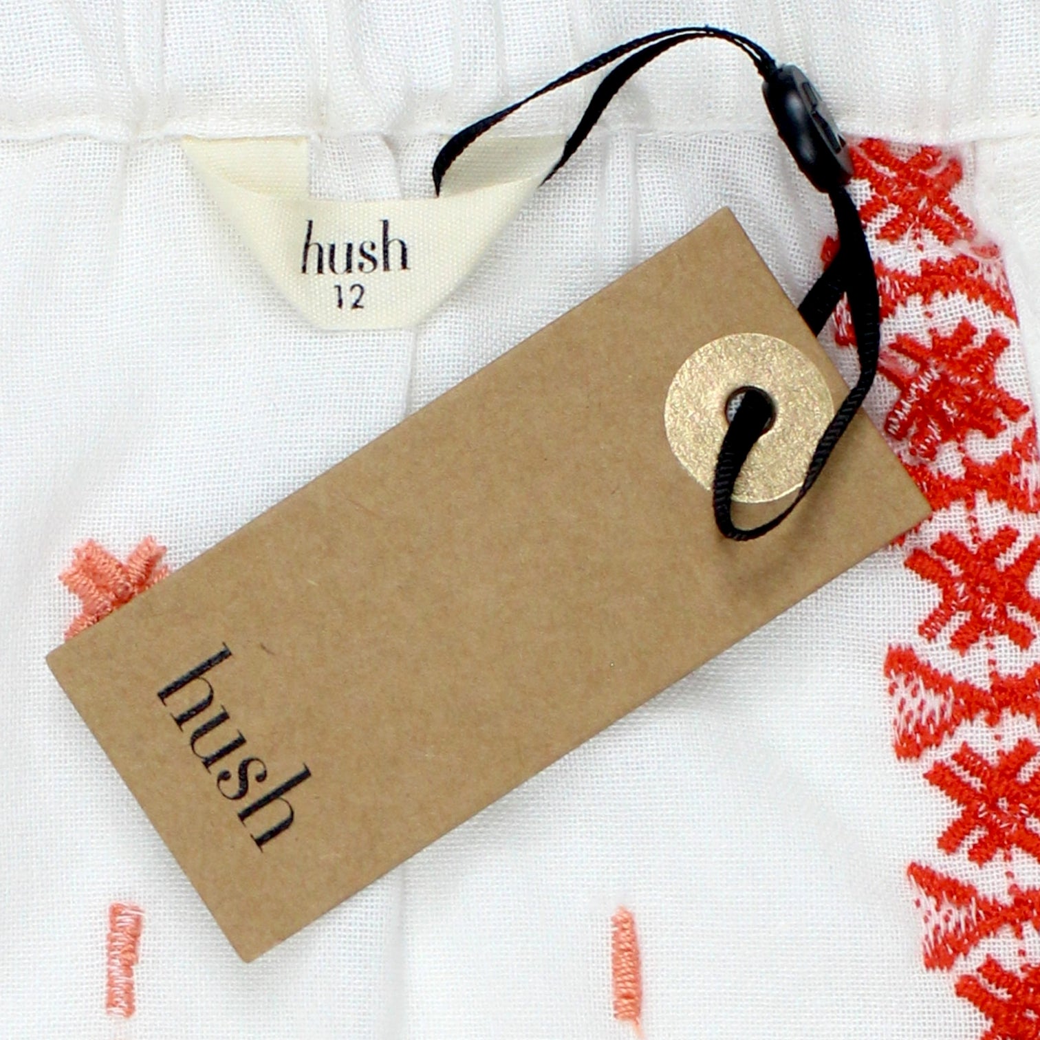 Hush White/Red Bardot Top