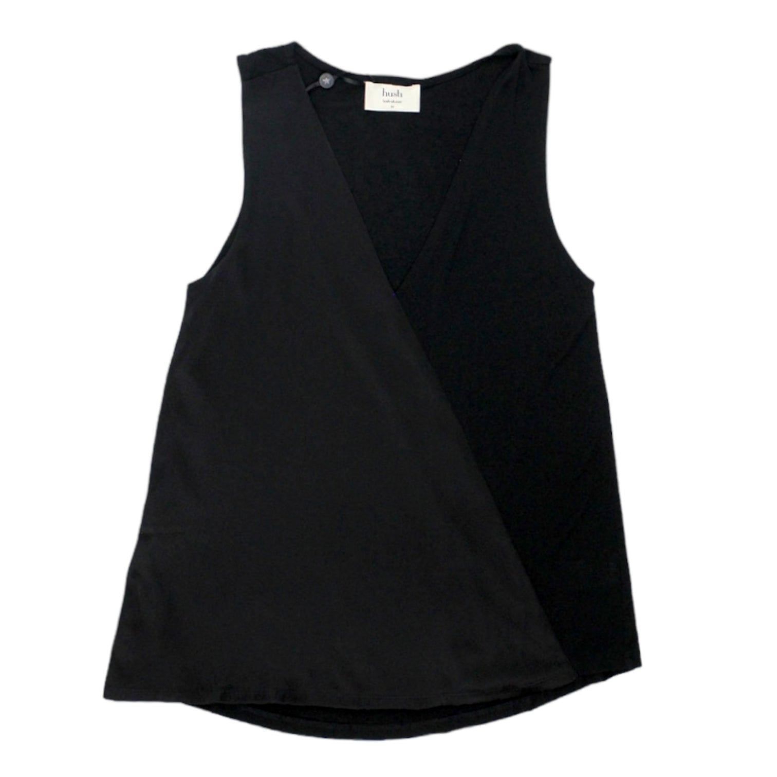 Hush Black Eris Satin/Jersey Top