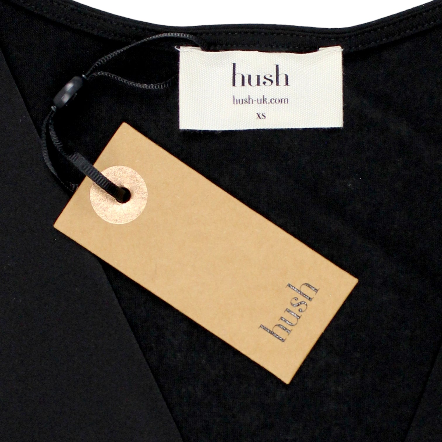 Hush Black Eris Satin/Jersey Top