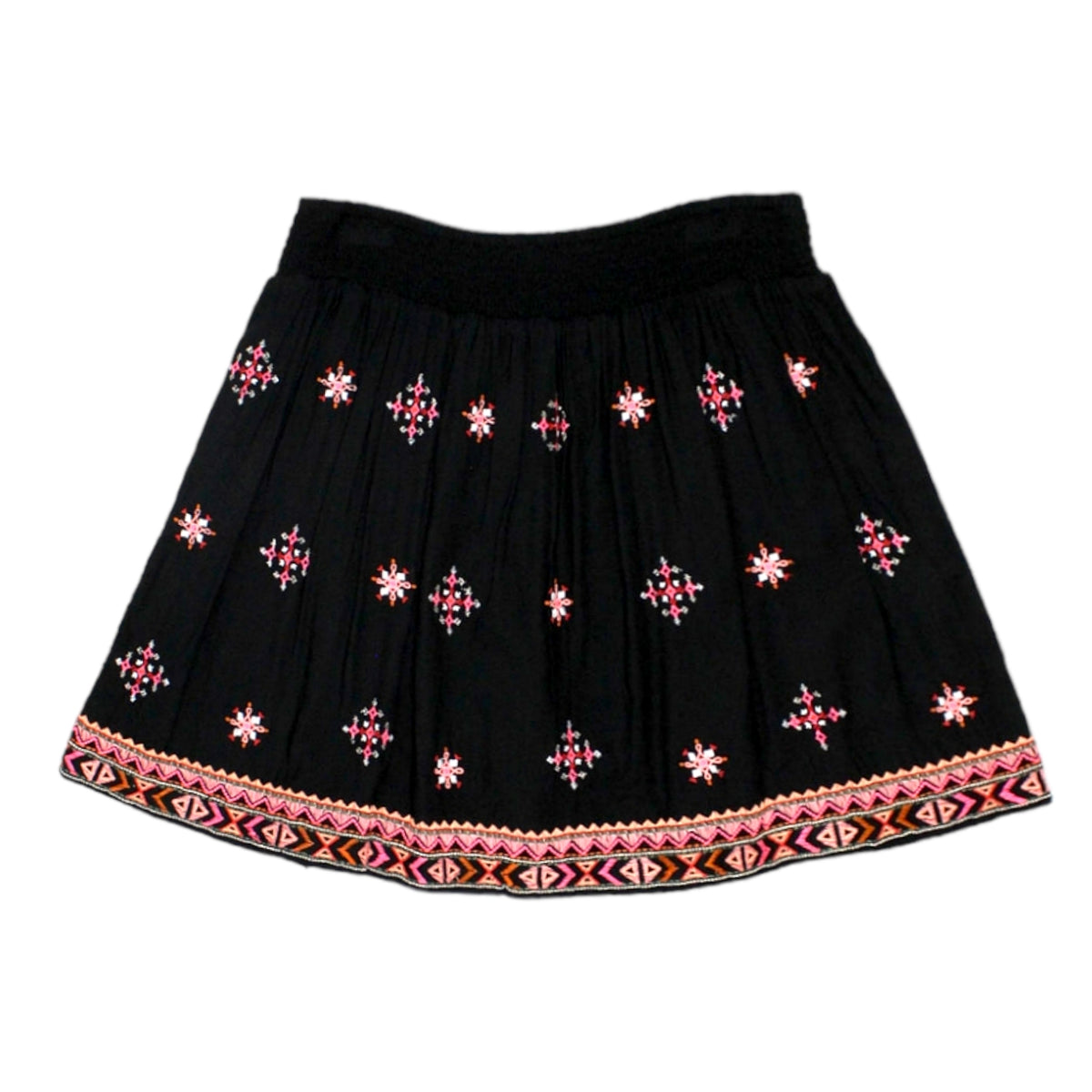 Hush Black Embroidered Mini Skirt