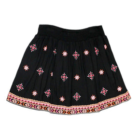 Hush Black Embroidered Mini Skirt