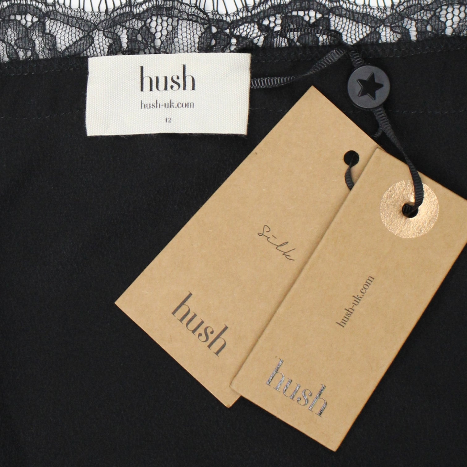 Hush Black Silk Oxford Cami