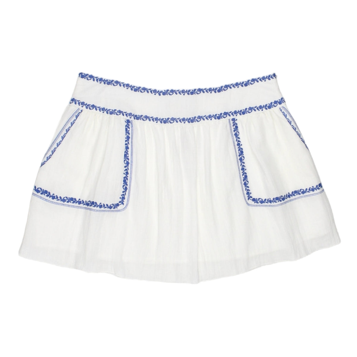 Hush White/Blue Shelly Embroidered Skirt