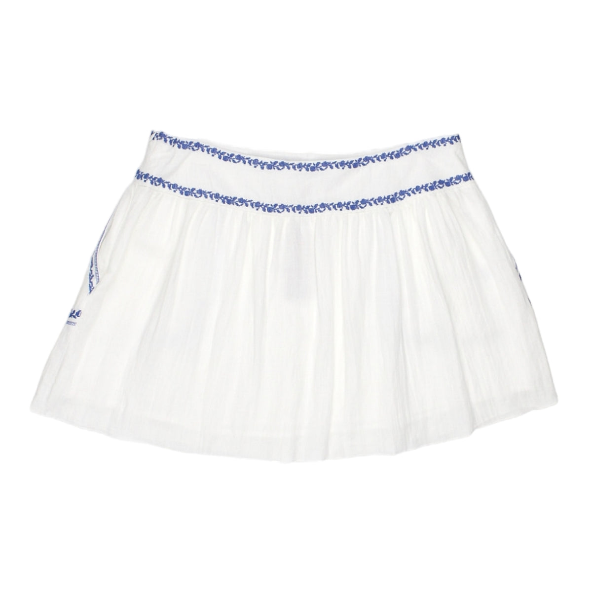 Hush White/Blue Shelly Embroidered Skirt