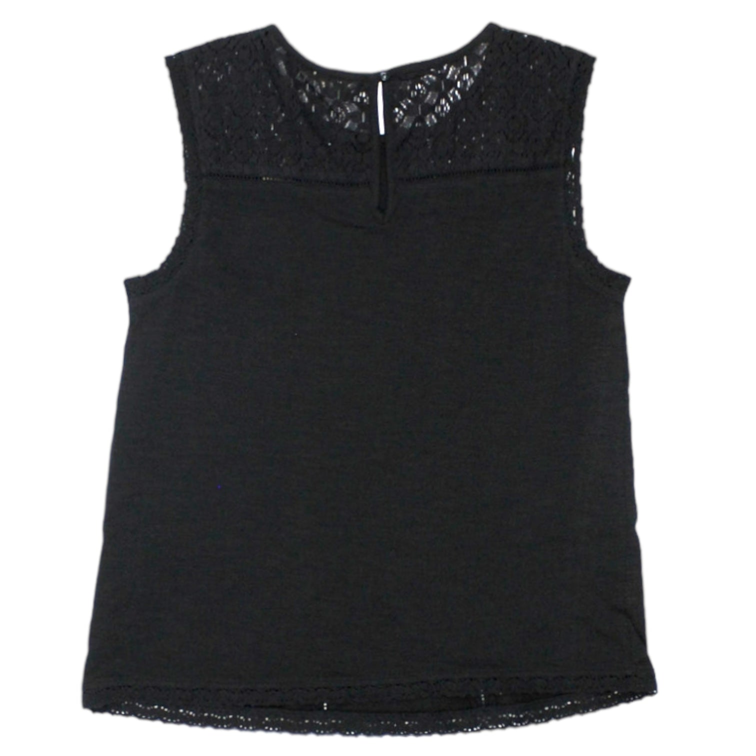 Hush Black Lace Trim Jersey Top