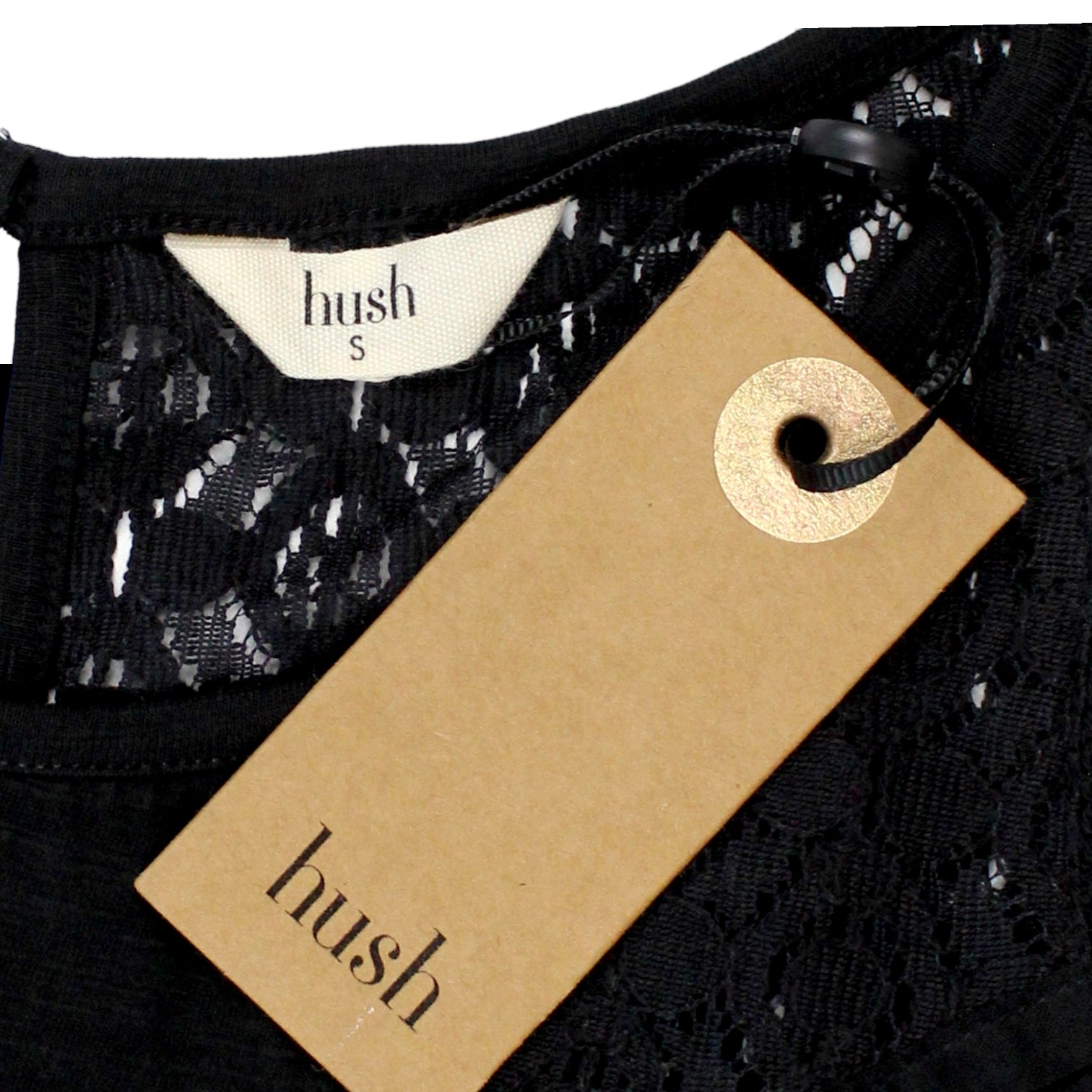 Hush Black Lace Trim Jersey Top