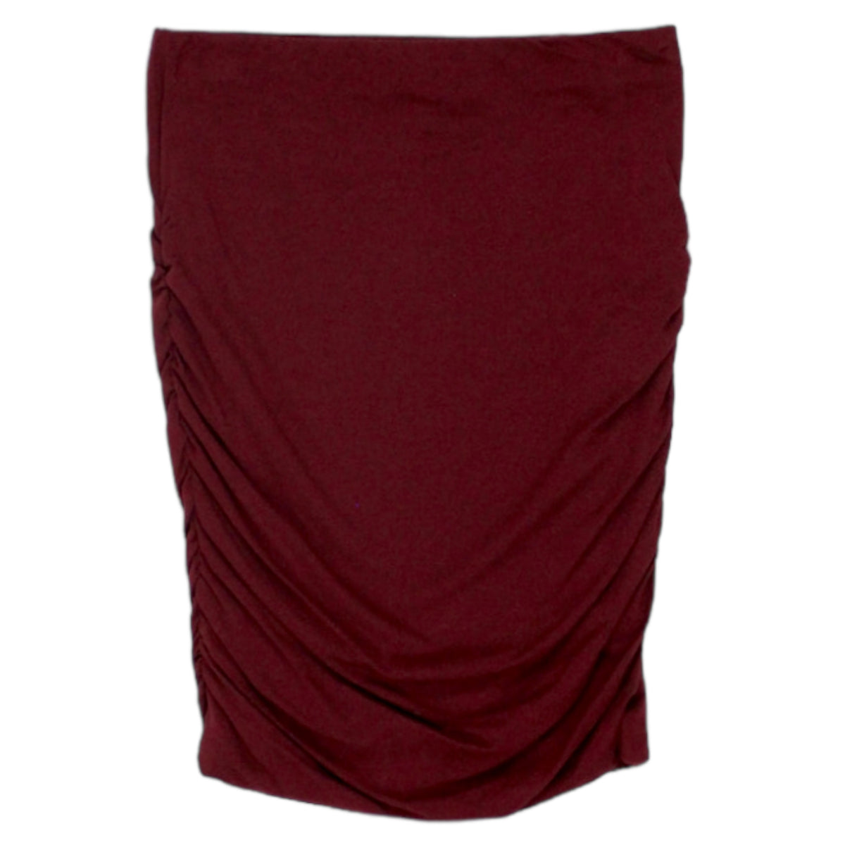 Hush Burgundy Modal Ruched Skirt