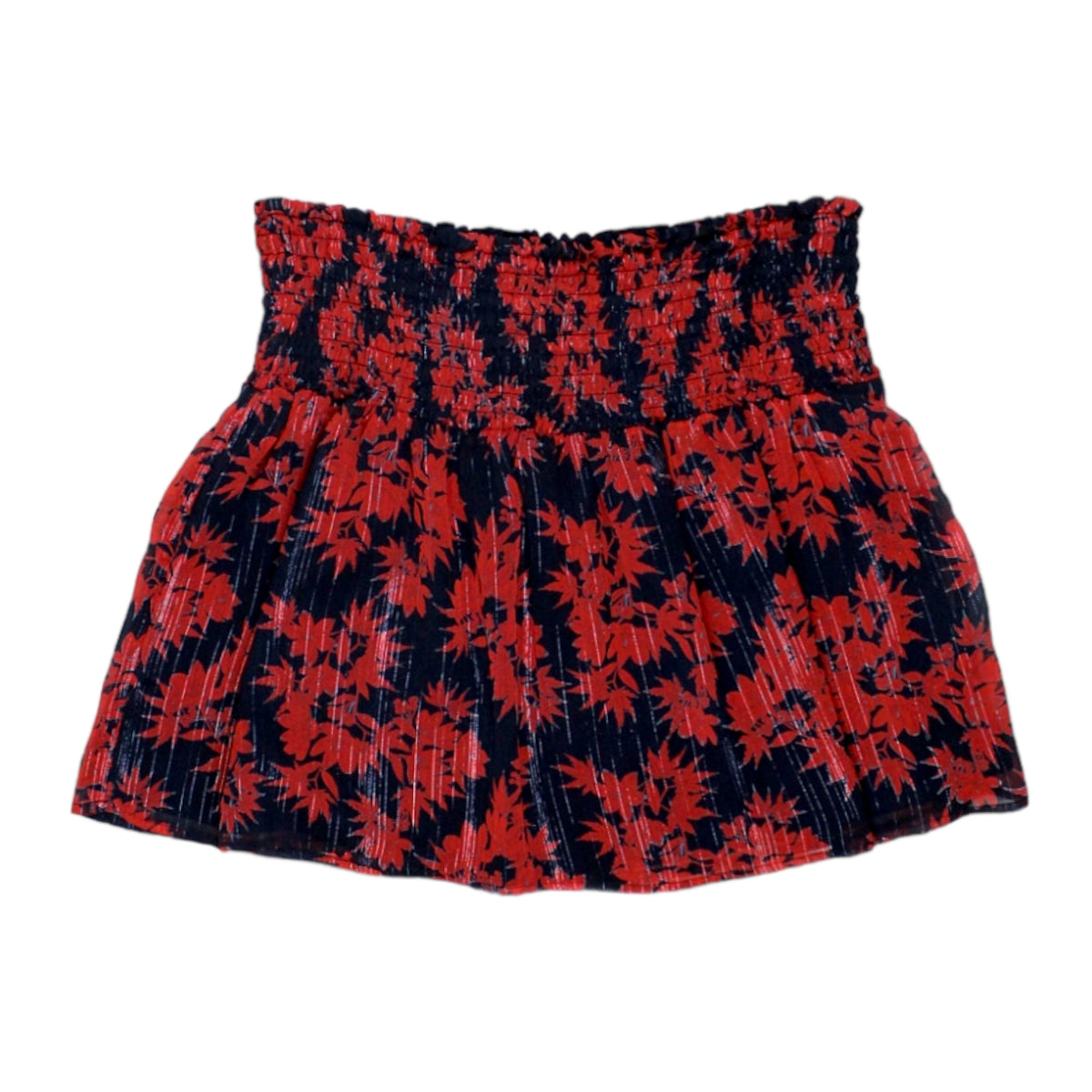 Hush Red Maple Lurex Stripe Skirt