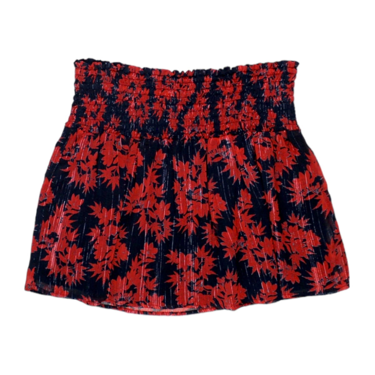 Hush Red Maple Lurex Stripe Skirt