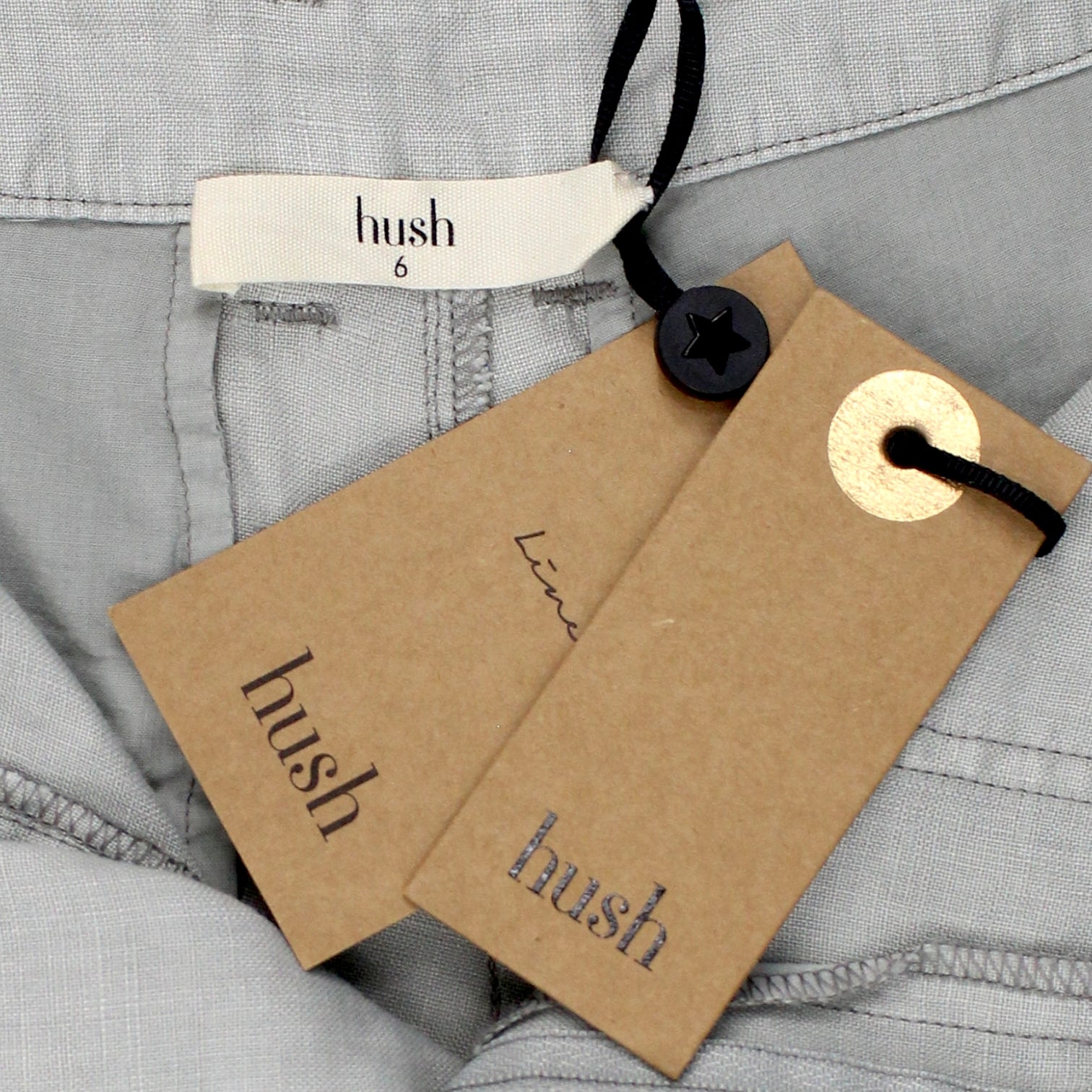 Hush Light Grey Washed Linen Shorts