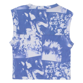 Boiler Room Blue Rave Print Rib Sleeveless Tee