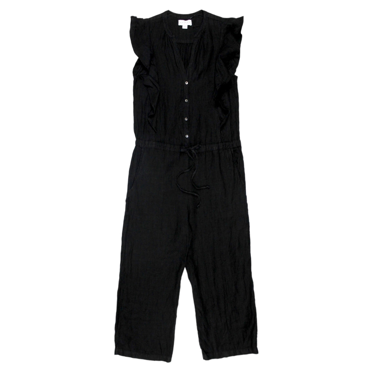 Velvet Black Linen Jumpsuit
