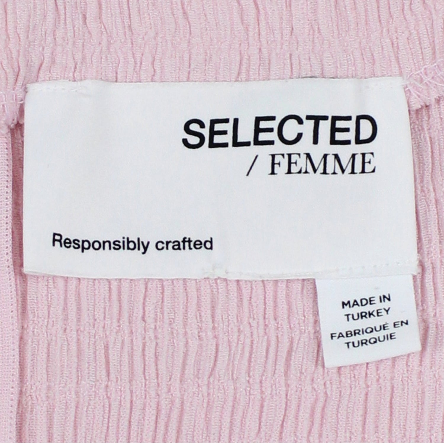 Selected Femme Pink Crinkle Midi Dress
