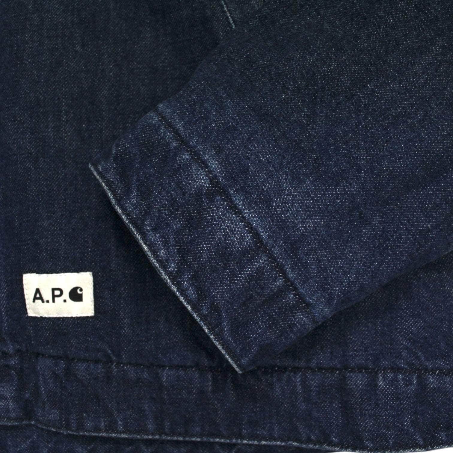 APC x Carhartt Blue Shearling Denim Jacket