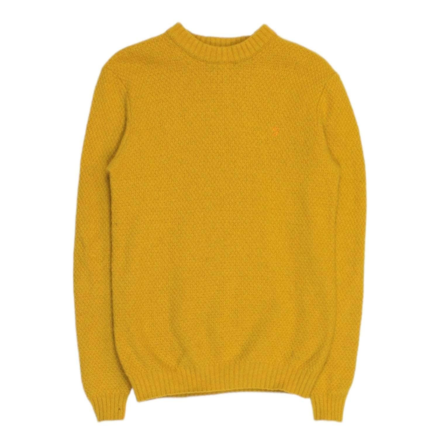 Farah Yellow Knitted Wool Jumper