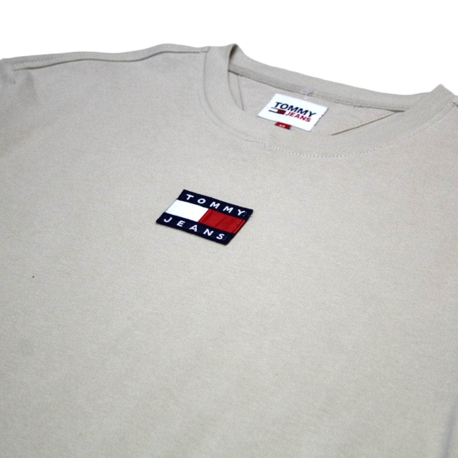 Tommy Hilfiger Logo Beige Crew Neck T Shirt