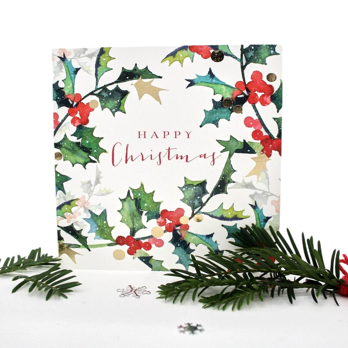 Holly Christmas Cards - Pack of 10