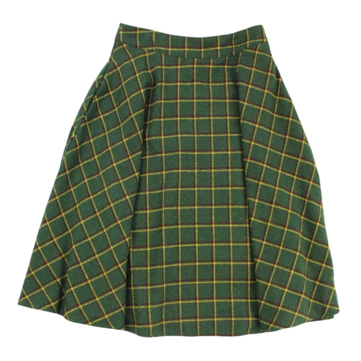Banned Retro Green Checked Swing Skirt