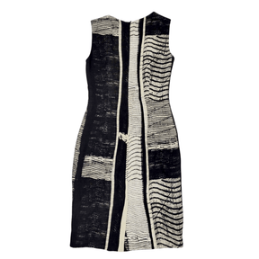 Max Mara Black Abstract Print Minimalist Dress