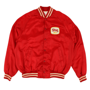Vintage Active Generation Stag Beer Red Bomber Jacket