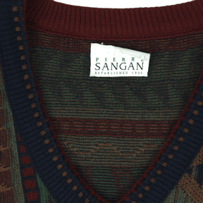 Vintage Pierre Sangan Geometric Knit Jumper