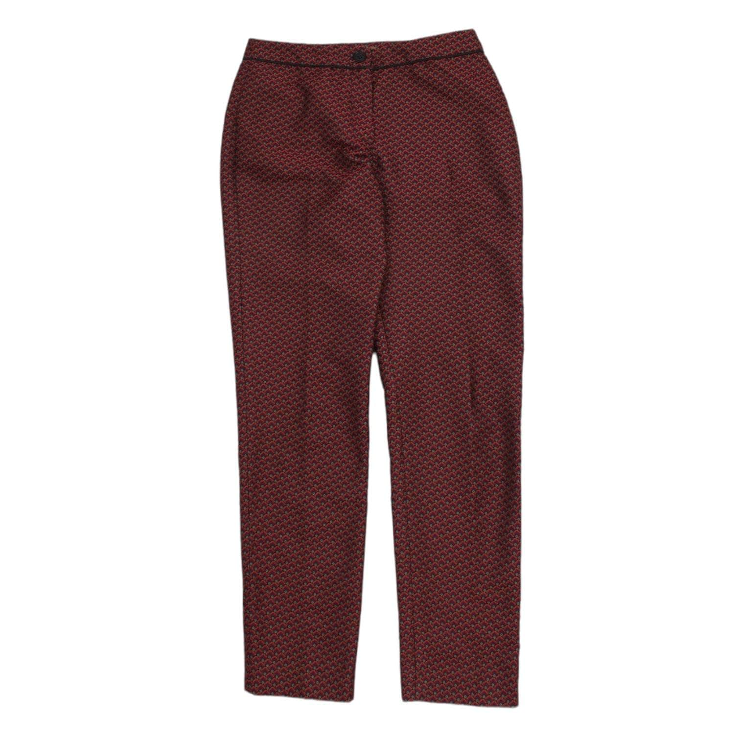 Jigsaw Red Patterned Cigarette Trousers