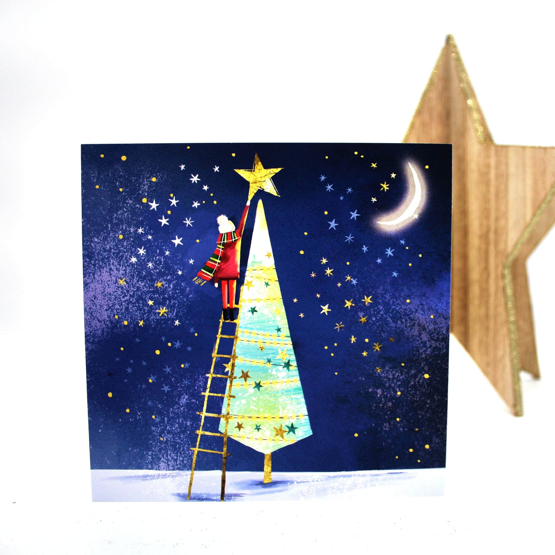 Putting The Star On The Tree Christmas Cards - Pack of 10