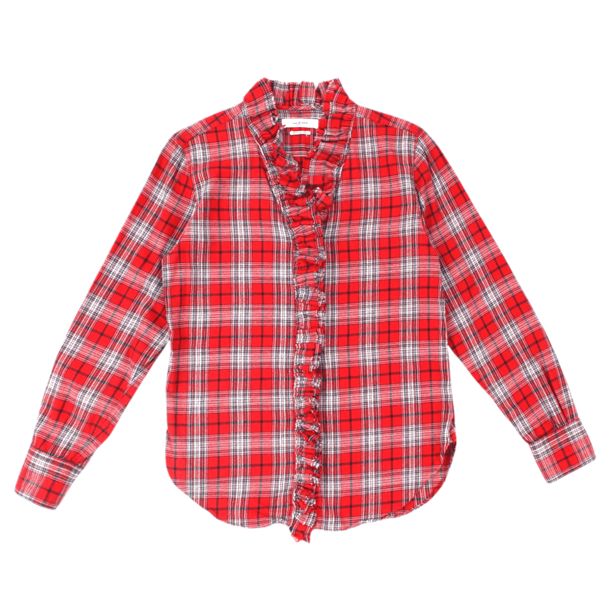 Isabel Etoile Marant Red Plaid Ruffle Blouse