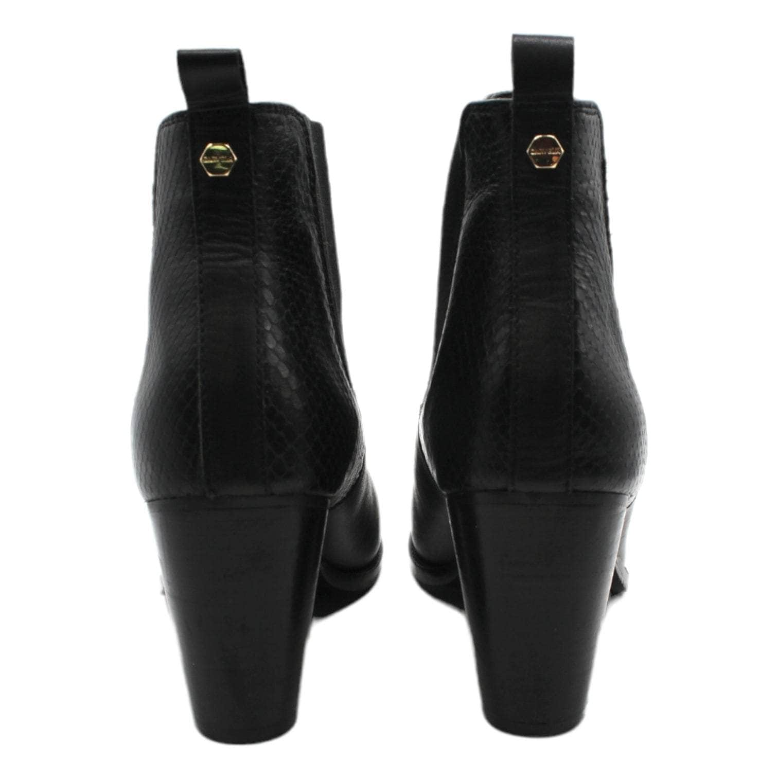 Carvela Black Leather Heeled Ankle Boots