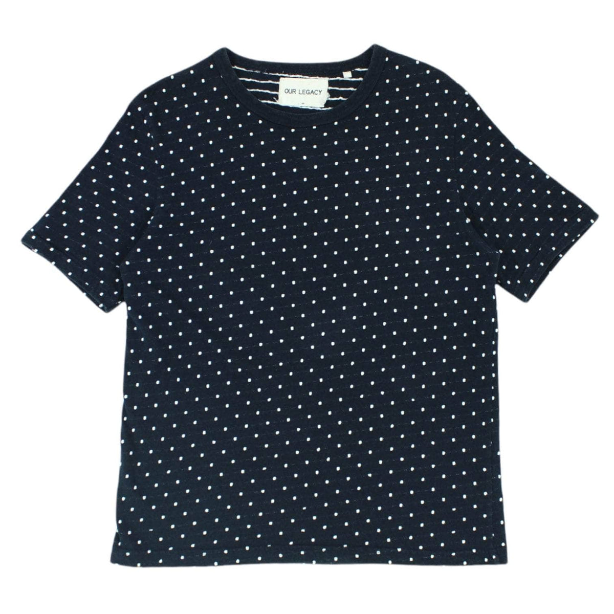 Our Legacy Navy Polka Dot T-Shirt