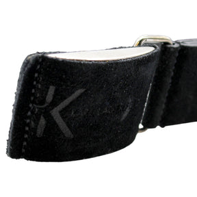 Karl Lagerfeld Black Suede & Eyelet Detail Belt