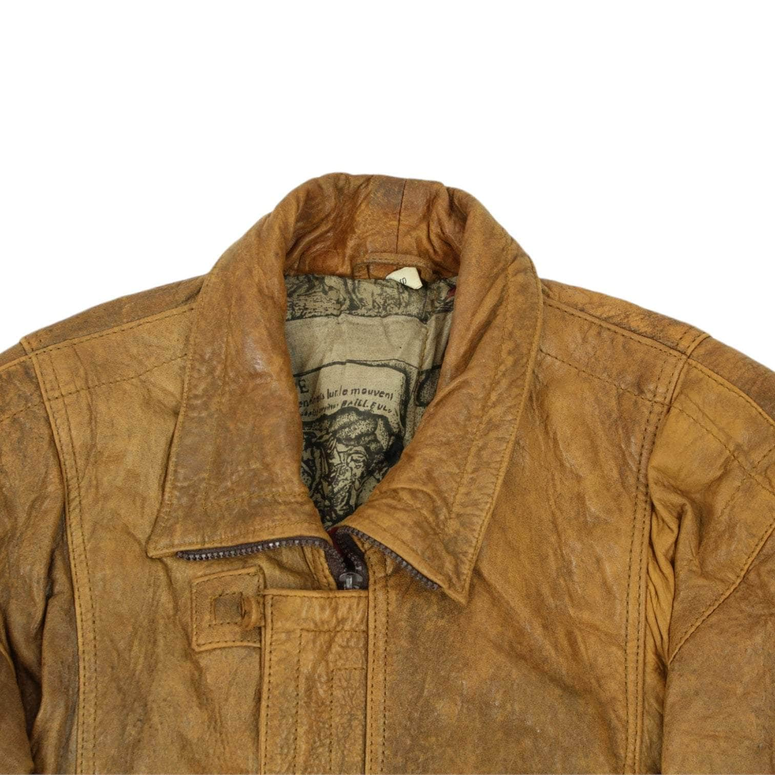 Vintage Tan Leather Overcoat