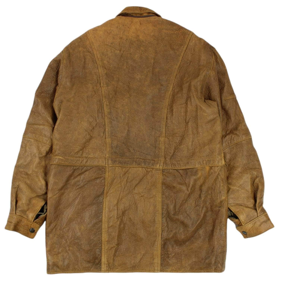 Vintage Tan Leather Overcoat