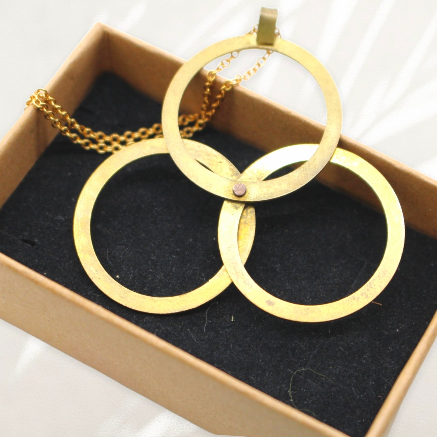Brass Innovation Trinity Pendant Necklace By Pivot