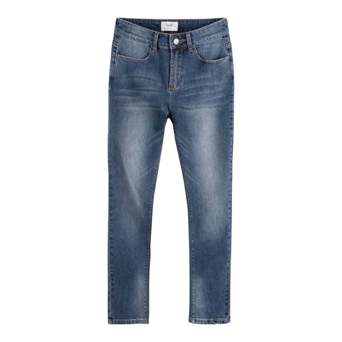 Hush Grade Wash Blue "Holly" Cropped Jeans