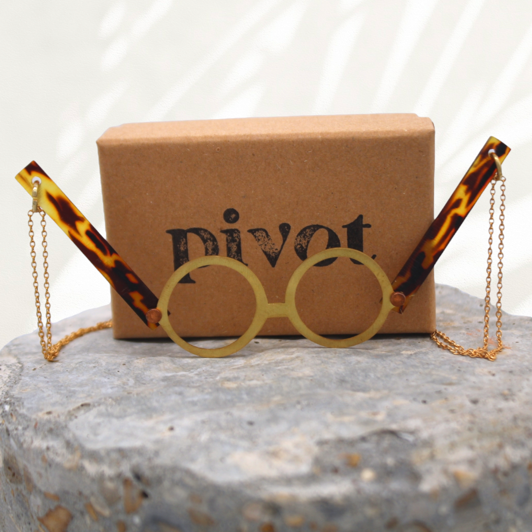 Brass Specs Necklace By Pivot