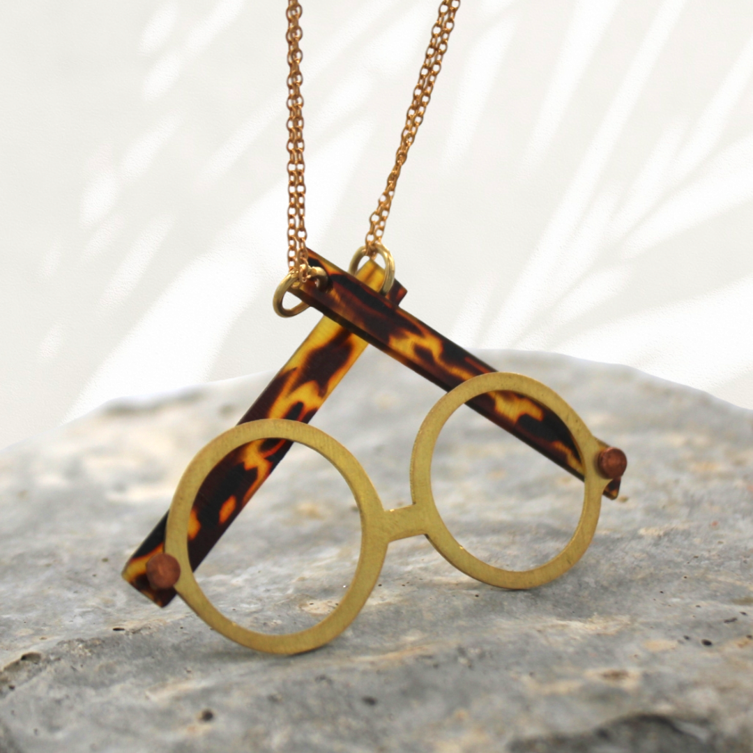 Brass Specs Necklace By Pivot