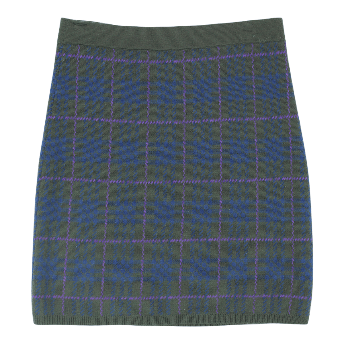 Jigsaw Green Wool Check Mini Skirt