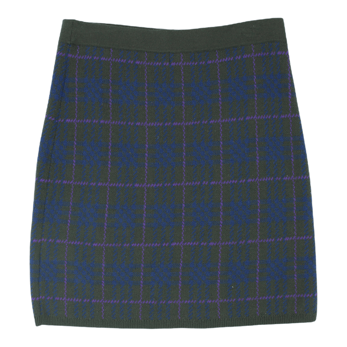 Jigsaw Green Wool Check Mini Skirt