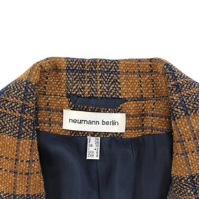 Vintage Neumann Berlin Blue & Brown Checked Blazer