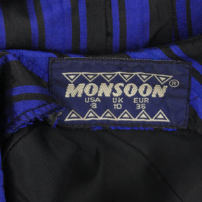 Vintage Monsoon Blue & Black Stripe Dress