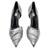 Zara Cracked Silver Metallic Stiletto Heels